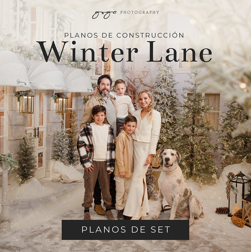 Planos para construcción de set navideño Goga Photography - Winter Lane